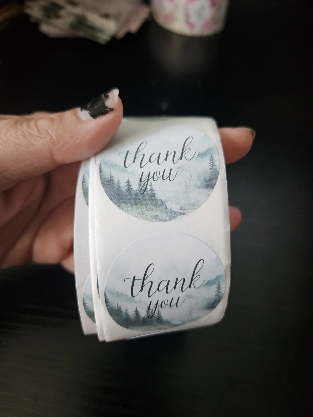 Thank You Stickers- Forest Watercolor Design